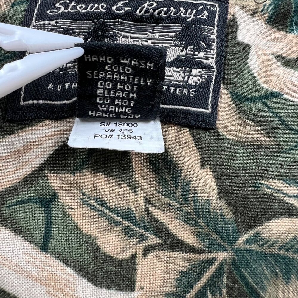 Steve and Barrys Tropical Print Mens Short Sleeve Button Down Shirt XXXL or 3XL - Picture 5 of 9